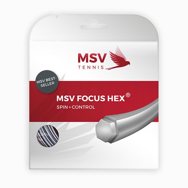 MSV Focus HEX® Tennis String 12m 1,23mm silver